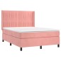 vidaXL Cama box spring con colchón terciopelo rosa 140x190 cm vidaXL Cama box spring con colchón terciopelo rosa 140x190 cm