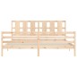 vidaXL Estructura de cama de matrimonio con cabecero madera maciza vidaXL Estructura de cama de matrimonio con cabecero madera maciza