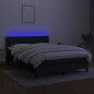 vidaXL Cama box spring colchón y luces LED tela negro 140x190 cm vidaXL Cama box spring colchón y luces LED tela negro 140x190 cm