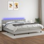 vidaXL Cama box spring con colchón tela y LED gris claro 200x200 cm vidaXL Cama box spring con colchón tela y LED gris claro 200x200 cm