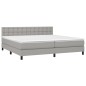 vidaXL Cama box spring con colchón tela y LED gris claro 200x200 cm vidaXL Cama box spring con colchón tela y LED gris claro 200x200 cm