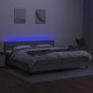 vidaXL Cama box spring con colchón tela y LED gris claro 200x200 cm vidaXL Cama box spring con colchón tela y LED gris claro 200x200 cm