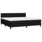 vidaXL Cama box spring colchón y luces LED tela negro 200x200 cm vidaXL Cama box spring colchón y luces LED tela negro 200x200 cm