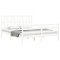 vidaXL Estructura de cama con cabecero madera maciza blanco 160x200 cm