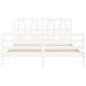 vidaXL Estructura de cama con cabecero madera maciza blanco 160x200 cm