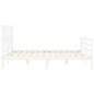 vidaXL Estructura de cama con cabecero madera maciza blanco 160x200 cm