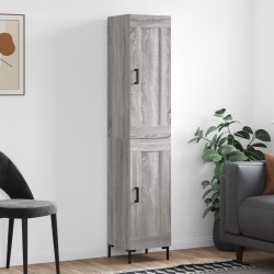 vidaXL Aparador alto madera contrachapada gris Sonoma 34,5x34x180 cm