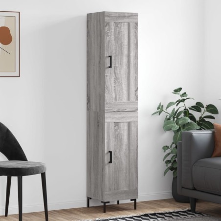 vidaXL Aparador alto madera contrachapada gris Sonoma 34,5x34x180 cm