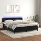 vidaXL Cama box spring colchón y LED terciopelo negro 180x200 cm vidaXL Cama box spring colchón y LED terciopelo negro 180x200 cm