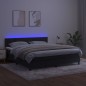 vidaXL Cama box spring colchón y LED terciopelo negro 180x200 cm vidaXL Cama box spring colchón y LED terciopelo negro 180x200 cm