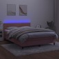 vidaXL Cama box spring colchón y LED terciopelo rosa 140x200 cm vidaXL Cama box spring colchón y LED terciopelo rosa 140x200 cm