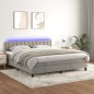 vidaXL Cama box spring colchón y LED terciopelo gris claro 180x200 cm vidaXL Cama box spring colchón y LED terciopelo gris claro 180x200 cm