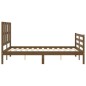 vidaXL Estructura cama y cabecero madera maciza marrón miel 140x200 cm vidaXL Estructura cama y cabecero madera maciza marrón miel 140x200 cm