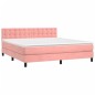 vidaXL Cama box spring colchón y LED terciopelo rosa 180x200 cm vidaXL Cama box spring colchón y LED terciopelo rosa 180x200 cm