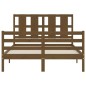 vidaXL Estructura cama y cabecero madera maciza marrón miel 140x200 cm vidaXL Estructura cama y cabecero madera maciza marrón miel 140x200 cm