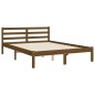 vidaXL Estructura cama y cabecero madera maciza marrón miel 140x200 cm vidaXL Estructura cama y cabecero madera maciza marrón miel 140x200 cm