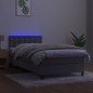 vidaXL Cama box spring colchón y LED terciopelo gris claro 90x190 cm vidaXL Cama box spring colchón y LED terciopelo gris claro 90x190 cm