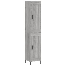 vidaXL Aparador alto madera contrachapada gris Sonoma 34,5x34x180 cm