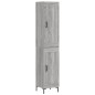 vidaXL Aparador alto madera contrachapada gris Sonoma 34,5x34x180 cm