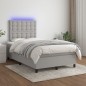 vidaXL Cama box spring con colchón tela y LED gris claro 120x200 cm vidaXL Cama box spring con colchón tela y LED gris claro 120x200 cm