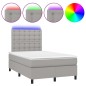 vidaXL Cama box spring con colchón tela y LED gris claro 120x200 cm vidaXL Cama box spring con colchón tela y LED gris claro 120x200 cm