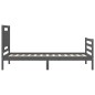 vidaXL Estructura de cama con cabecero madera maciza gris 100x200 cm vidaXL Estructura de cama con cabecero madera maciza gris 100x200 cm
