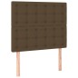 vidaXL Cama box spring colchón luces LED tela marrón oscuro 100x200cm vidaXL Cama box spring colchón luces LED tela marrón oscuro 100x200cm