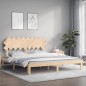 vidaXL Estructura de cama de matrimonio con cabecero madera maciza vidaXL Estructura de cama de matrimonio con cabecero madera maciza