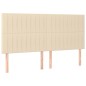 vidaXL Cama box spring colchón y luces LED tela crema 200x200 cm