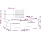vidaXL Cama box spring colchón y luces LED tela crema 200x200 cm