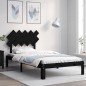 vidaXL Estructura de cama con cabecero madera maciza negro 100x200 cm vidaXL Estructura de cama con cabecero madera maciza negro 100x200 cm
