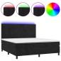 vidaXL Cama box spring colchón y LED terciopelo negro 180x200 cm vidaXL Cama box spring colchón y LED terciopelo negro 180x200 cm