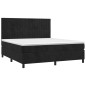 vidaXL Cama box spring colchón y LED terciopelo negro 180x200 cm vidaXL Cama box spring colchón y LED terciopelo negro 180x200 cm