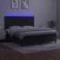 vidaXL Cama box spring colchón y LED terciopelo negro 180x200 cm vidaXL Cama box spring colchón y LED terciopelo negro 180x200 cm