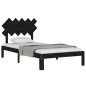 vidaXL Estructura de cama con cabecero madera maciza negro 100x200 cm vidaXL Estructura de cama con cabecero madera maciza negro 100x200 cm