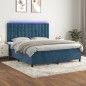 vidaXL Cama box spring colchón y LED terciopelo azul oscuro 180x200 cm vidaXL Cama box spring colchón y LED terciopelo azul oscuro 180x200 cm