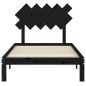 vidaXL Estructura de cama con cabecero madera maciza negro 100x200 cm vidaXL Estructura de cama con cabecero madera maciza negro 100x200 cm
