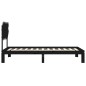 vidaXL Estructura de cama con cabecero madera maciza negro 100x200 cm vidaXL Estructura de cama con cabecero madera maciza negro 100x200 cm