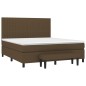 vidaXL Cama box spring con colchón tela marrón oscuro 180x200 cm vidaXL Cama box spring con colchón tela marrón oscuro 180x200 cm
