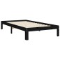 vidaXL Estructura de cama con cabecero madera maciza negro 100x200 cm vidaXL Estructura de cama con cabecero madera maciza negro 100x200 cm