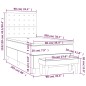 vidaXL Cama box spring con colchón tela gris claro 90x200 cm