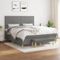 vidaXL Cama box spring con colchón tela gris oscuro 180x200 cm vidaXL Cama box spring con colchón tela gris oscuro 180x200 cm