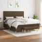 vidaXL Cama box spring con colchón tela marrón oscuro 160x200 cm vidaXL Cama box spring con colchón tela marrón oscuro 160x200 cm