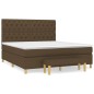 vidaXL Cama box spring con colchón tela marrón oscuro 160x200 cm vidaXL Cama box spring con colchón tela marrón oscuro 160x200 cm