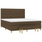 vidaXL Cama box spring con colchón tela marrón oscuro 160x200 cm vidaXL Cama box spring con colchón tela marrón oscuro 160x200 cm