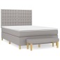 vidaXL Cama box spring con colchón tela gris claro 140x190 cm vidaXL Cama box spring con colchón tela gris claro 140x190 cm