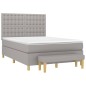 vidaXL Cama box spring con colchón tela gris claro 140x190 cm vidaXL Cama box spring con colchón tela gris claro 140x190 cm