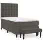 vidaXL Cama box spring con colchón terciopelo gris oscuro 90x190 cm vidaXL Cama box spring con colchón terciopelo gris oscuro 90x190 cm
