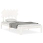 vidaXL Estructura de cama con cabecero madera maciza blanco 100x200 cm vidaXL Estructura de cama con cabecero madera maciza blanco 100x200 cm