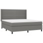vidaXL Cama box spring colchón y luces LED tela gris oscuro 180x200 cm vidaXL Cama box spring colchón y luces LED tela gris oscuro 180x200 cm